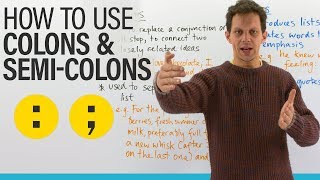 Writing amp Punctuation How to use COLONS amp SEMICOLONS [upl. by Inoliel]