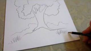 How To Draw a Tree  easy quick and simple [upl. by Acire]