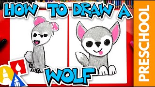 How To Draw A Wolf or Husky  Preschool [upl. by Norven]