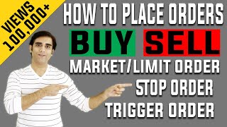 How To Place Buy Sell Orders Market Limit Stop or Trigger Orders Entry Stop Loss amp Target [upl. by Elroy]