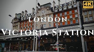 London Victoria Station Walk Through England 4K [upl. by Nosnhoj]