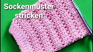 einfaches Sockenmuster stricken [upl. by Willmert]