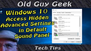 How to Access Windows 10 Sound Panels Hidden Advanced Sound Settings [upl. by Enneles]