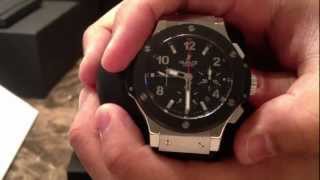 Hublot Big Bang Steel Ceramic Chronograph Watch Review Authentic [upl. by Yelkreb]