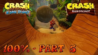 Crash Bandicoot  N Sane Trilogy  100 Walkthrough Part 5 Boulders Gem [upl. by Rosalynd]