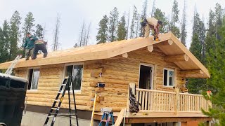 18x24 Amish Log Cabin Being Built in 312 Days [upl. by Weisler]