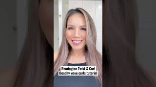 Beach wave curls hair tutorial using Remington twist amp curl flat iron shorts [upl. by Siusan]