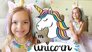 Unicorn Costume with Unicorn Hair Makeup amp Jewelry  Crazy8Family [upl. by Lindholm]