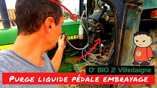 Je purge le circuit hydraulique de lembrayage JOHN DEERE 2250 [upl. by Adrahs157]