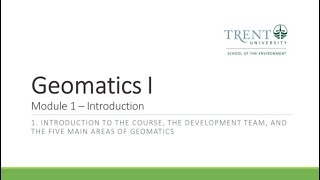 Introduction to Geomatics [upl. by Mechelle911]