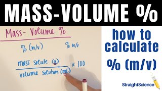 MassVolume Percent How to Solve Concentration Questions mv [upl. by Darrel]