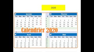 Calendrier 2020 simple [upl. by Adeuga483]