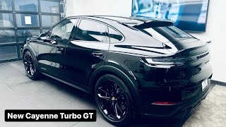 NEW 2024 Black Porsche Cayenne Turbo GT  Walk Around [upl. by Roxanne]