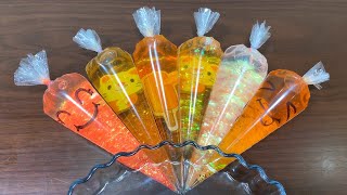 Making CLEAR Slime With Funny Piping Bags  ORANGE SLIME  Satisfying CLEAR Slime Smoothie 945 [upl. by Eberta]