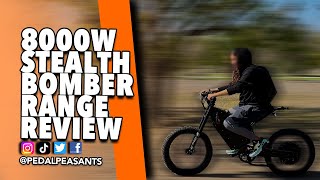 8000W Stealth Bomber Ebike Range Test 1 [upl. by Delainey36]