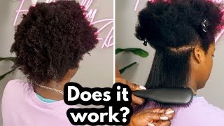 Testing a Heat Straightening Brush on Natural 4C hair [upl. by Viki253]