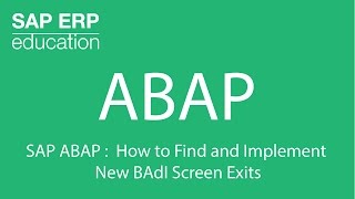 SAP ABAP  How to Find and Implement New BAdI Screen Exits [upl. by Trudey343]