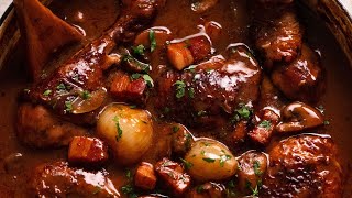 Coq au Vin French chicken stew in red wine sauce [upl. by Atirhs673]