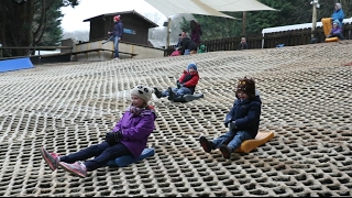 Tobogganing at Mendip dry ski slope family video [upl. by Elazaro]