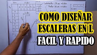 COMO DISEÑAR UNA ESCALERA DE FORMA FÁCIL Y RÁPIDO [upl. by Brawner]