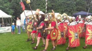 Roman Reenactment at the Amphitheatre in Caerleon Marching In [upl. by Burny]