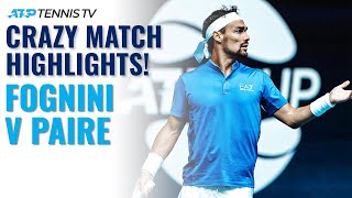 Fabio Fognini v Benoit Paire Crazy Moments amp Great Tennis  ATP Cup 2021 [upl. by Annoiek281]