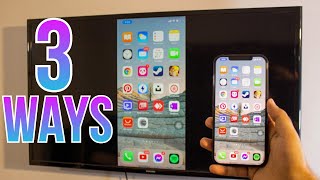 3 Ways to Screen Mirror iPhone to Samsung TV No Apple TV Required  iPhone to Normal TV 2021 [upl. by Nawed]