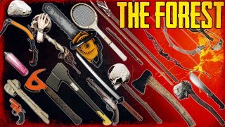 HOW TO GET EVERY WEAPON IN THE FOREST v105  2018 [upl. by Florance]