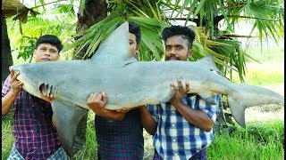 50 Kg SHARK FISH RECIPE  Shark Fish Curry  Cooking Skill Village Food Channel [upl. by Llerret982]