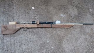 Homemade BB Gun Bolt action rifle spring powered 5 round magazine [upl. by Gerlac916]