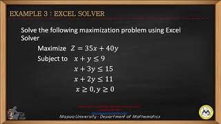 Linear Programming Using Excel Solver [upl. by Akerdnahs]