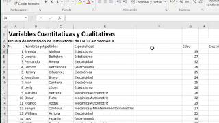 Variable cuantitativa y cualitativa en Excel [upl. by Bron]