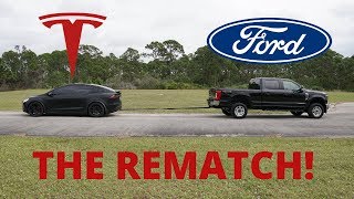 The Ford vs Tesla Rematch F 250 vs Tesla Model X Tugofwar [upl. by Cockburn]