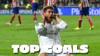 Sergio Ramos AMAZING Real Madrid GOALS [upl. by Akeenat291]