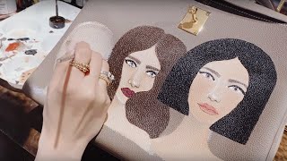 WORK FROM HOME HOW I PAINT ON HANDBAGS FOR MY CLIENTS  Heart Evangelista [upl. by Sivet]