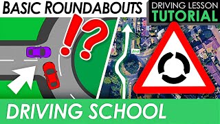 Basic Roundabouts Explained  Driving Tutorial [upl. by Heid]