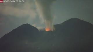 Mar 25 2024 Full Moon Eruption at Semeru Volcano [upl. by Jany276]