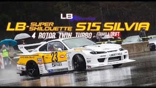 LBSUPER SILHOUETTE S15 SILVIA 4 rotor twin turbo debut [upl. by Sitsuj]