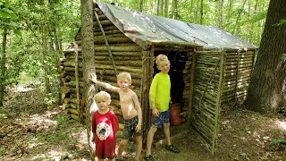 Bushcraft Log Cabin Summer Camping amp Swimming [upl. by Aisiat]