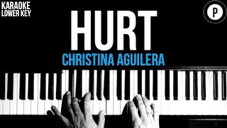 Christina Aguilera  Hurt Karaoke SLOWER Acoustic Piano Instrumental Cover Lyrics LOWER KEY [upl. by Given]