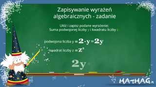 Zapisywanie wyrażeń algebraicznych [upl. by Assetan228]