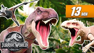 Every Dino Battle EVER Compilation  Jurassic World  Mattel Action [upl. by Yewed666]