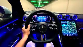 2022 Mercedes C Class AMG  NIGHT Drive C220d FULL Review Interior Exterior [upl. by Herzen]