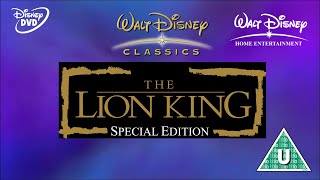 Opening to The Lion King Special Edition UK DVD 2003 [upl. by Tnilf]