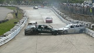 Banger Racing Angmering Oval Raceway Caravan Chase And Cb Bangers 17th April 2017 [upl. by Halsted]