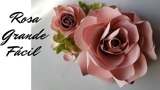 Como Hacer Rosas De Papel Gigantes Con Molde o Plantilla Fácil [upl. by Bogey444]