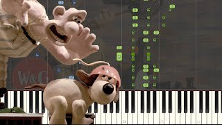 Wallace amp Gromit The Wrong Trousers  Train Chase Full Version Synthesia Piano Tutorial [upl. by Notyard]