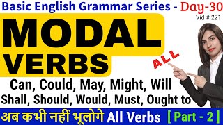 All Modal Verbs in English Grammar  What are modals [upl. by Maurilla]