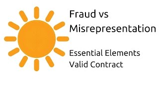 Fraud vs Misrepresentation  Other Essential Elements of a Valid Contract  CA CPT  CS amp CMA [upl. by Koziel]