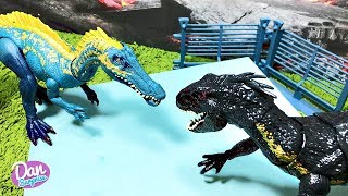 Dinosaur Toys Battle Championship Dinosaur Fight TRex Indoraptor amp Suchomimus [upl. by Lebatsirc531]